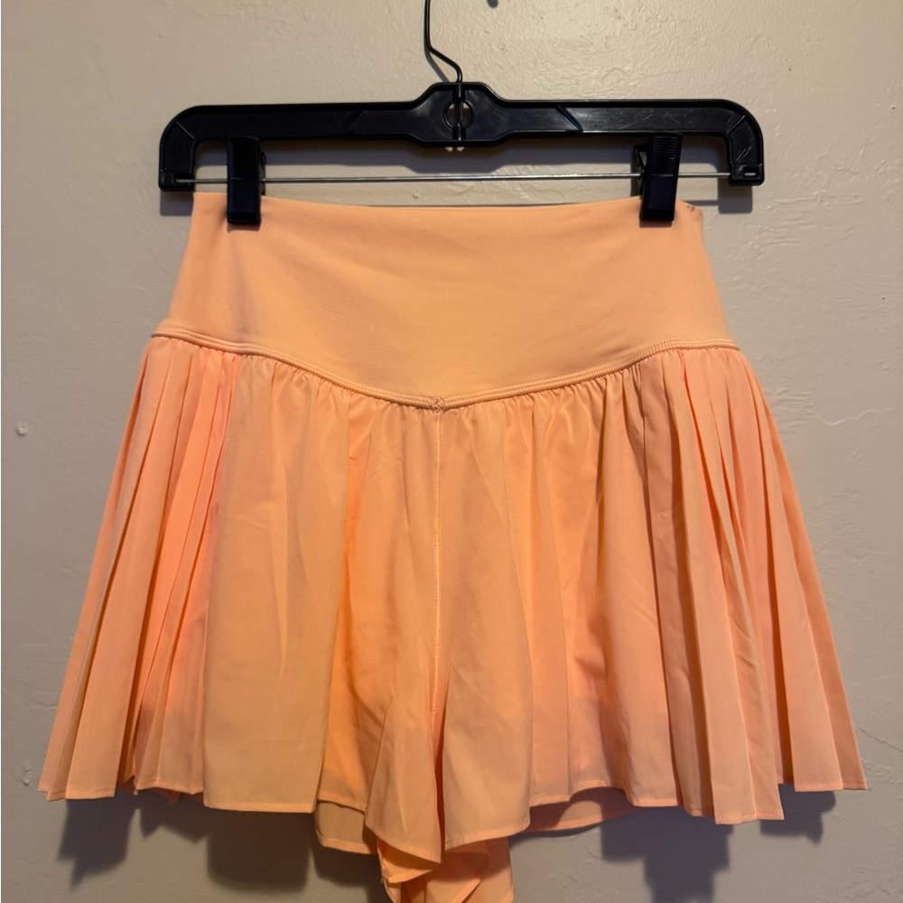 Peach aerie flowry Pleated Skort - Picture 2 of 5